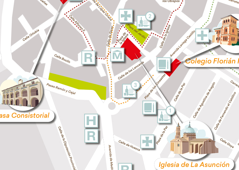 Plano turístico «La Almunia de cine»
